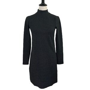White House Black Market Ribbed Mock Neck Dress‎ Women's Size SMALL Gray WHBM